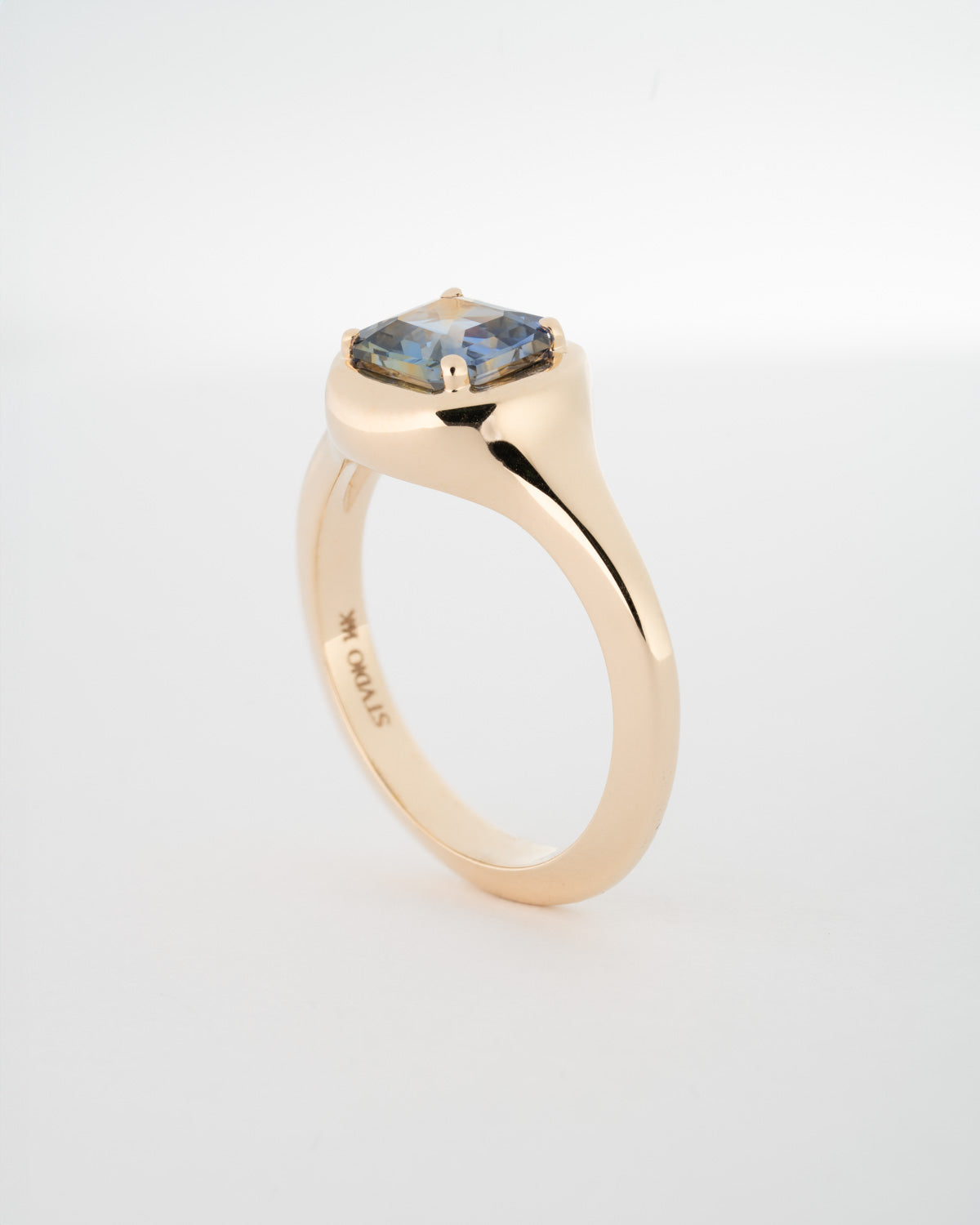 BLUE YELLOW PARTI SAPPHIRE SOLITAIRE