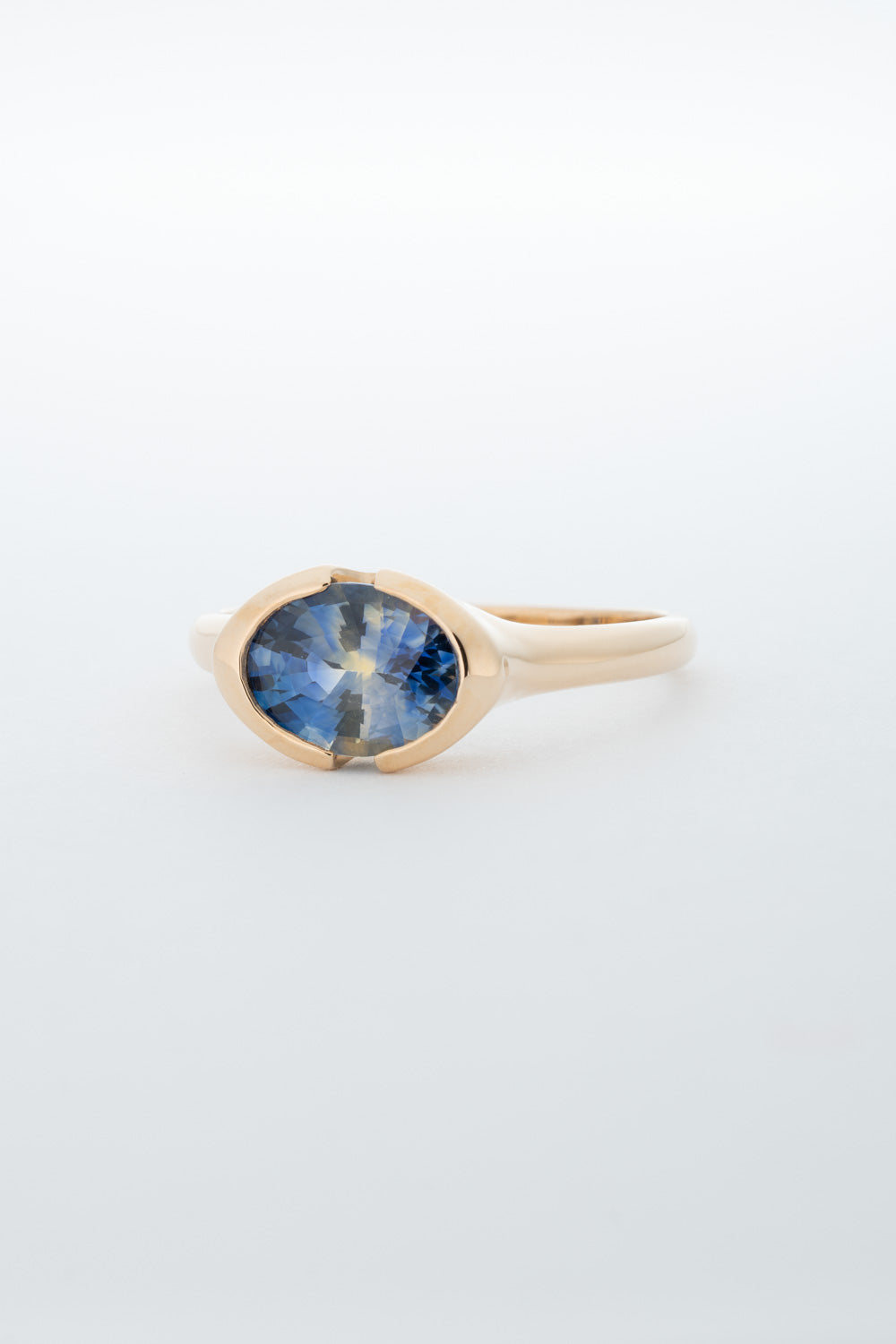 EAST WEST PARTI SAPPHIRE SOLITAIRE