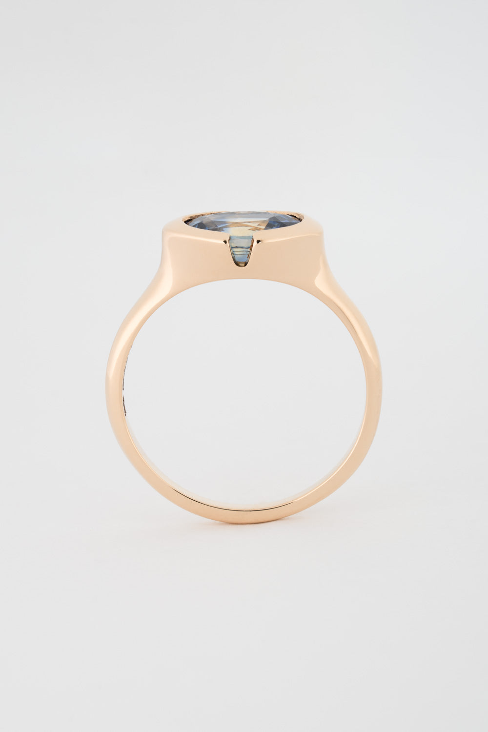 EAST WEST PARTI SAPPHIRE SOLITAIRE