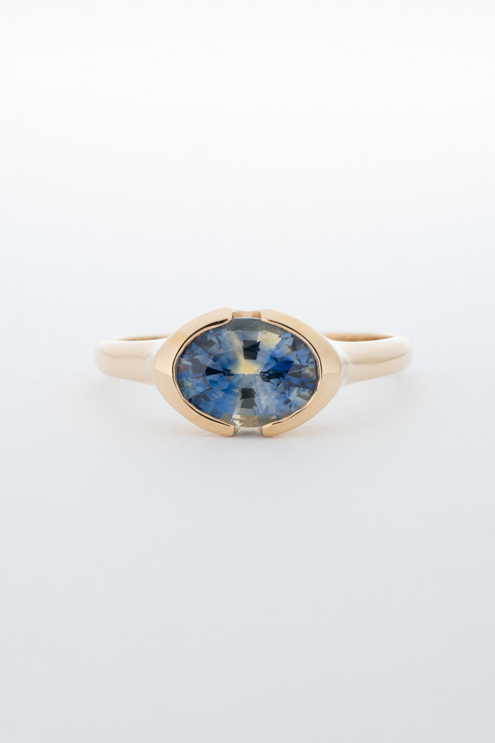 EAST WEST PARTI SAPPHIRE SOLITAIRE
