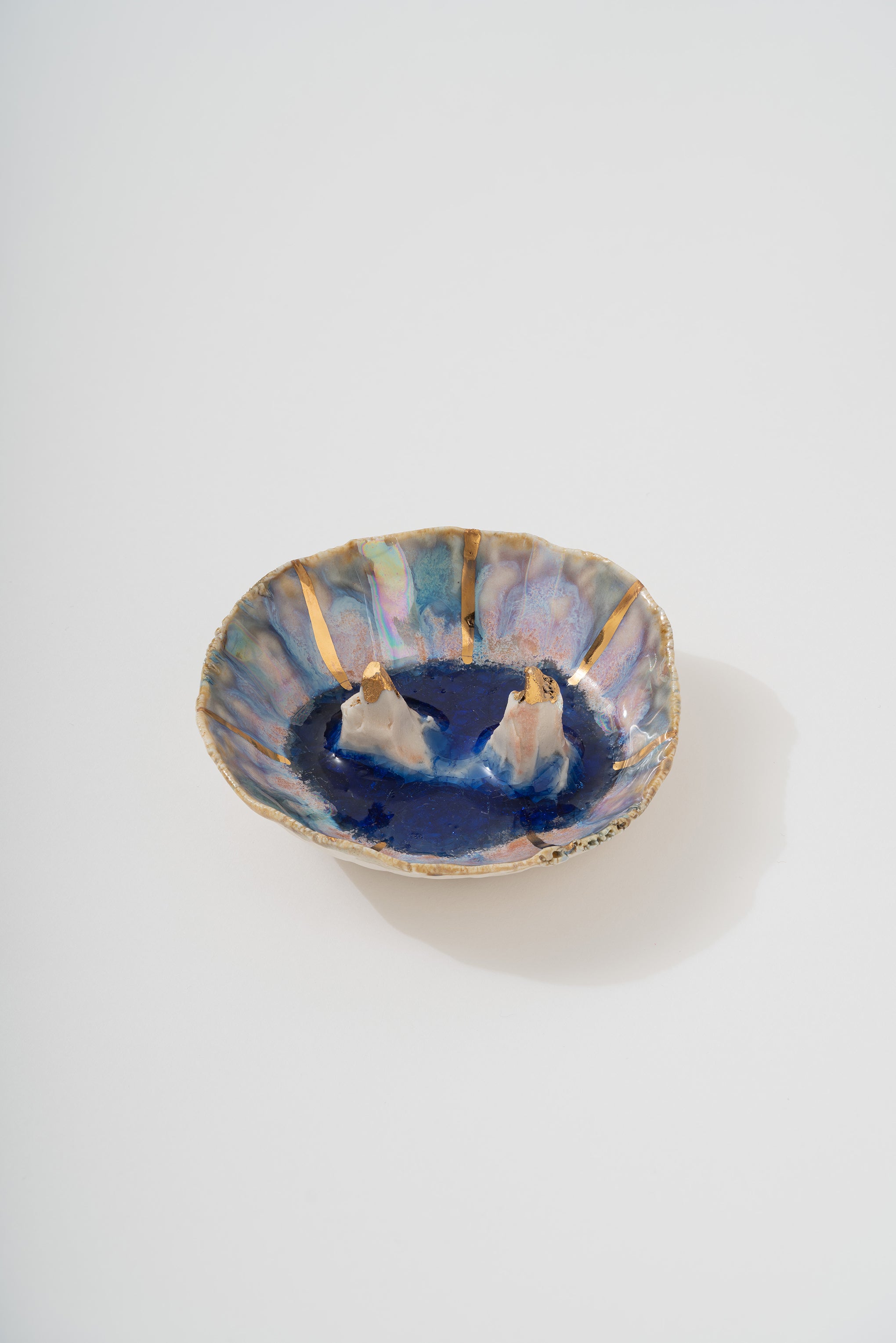 MINH SINGER ICELAND MOUNTAIN DISH IN PINK AURORA + GOLD