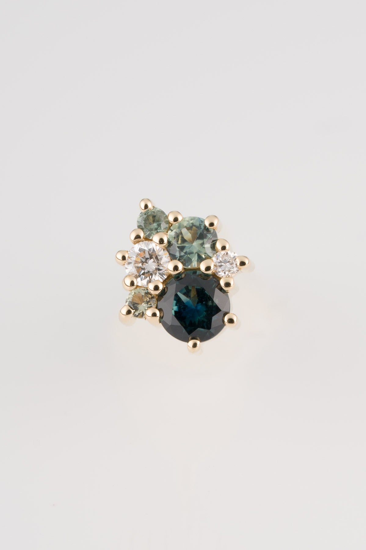 GREEN SAPPHIRE COLLAGE EARRINGS