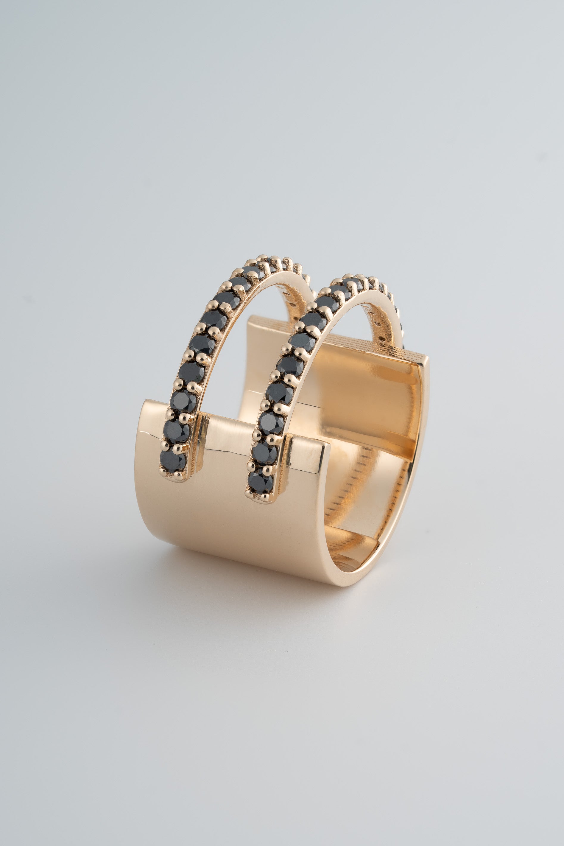 DOUBLE ANNI RING IN BLACK DIAMOND